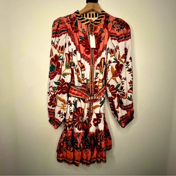 FARM Rio Riad Mini Dress in Brown Motif, size XS NWT - Picture 6 of 9